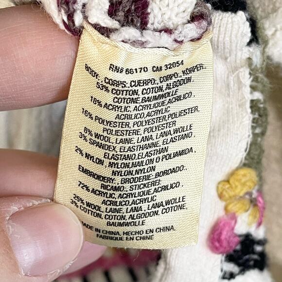 Anthropologie Sleeping on Snow Cream Wool Woodland Knitted Poncho Sweater XS - Picture 9 of 10